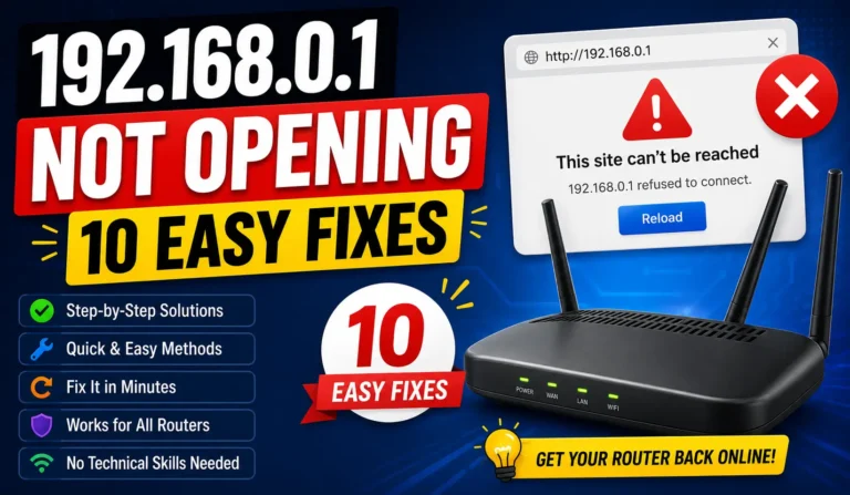 192.168.0.1 Not Opening - 10 Easy Fixes